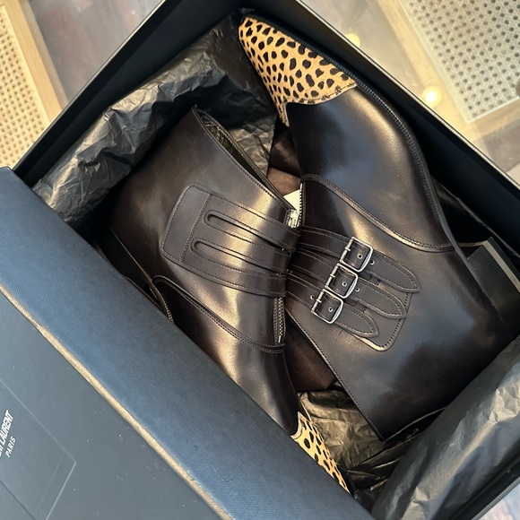 Saint Laurent Paris Leopard Toe Boot - Picture 5 of 7